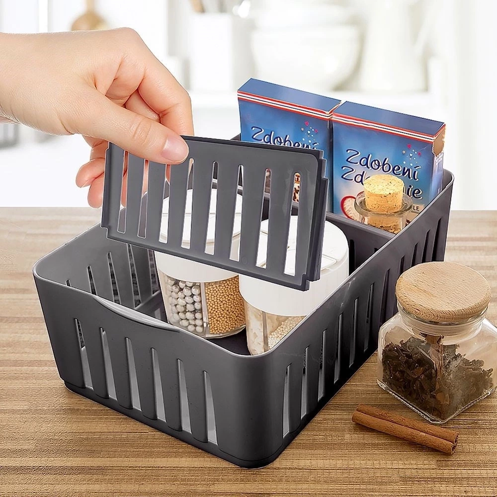 Pojemnik organizer na przyprawy szary 24,5x16x8 cm