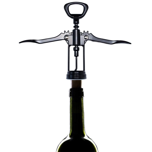Korkociąg do wina metalowy czarny 16 cm