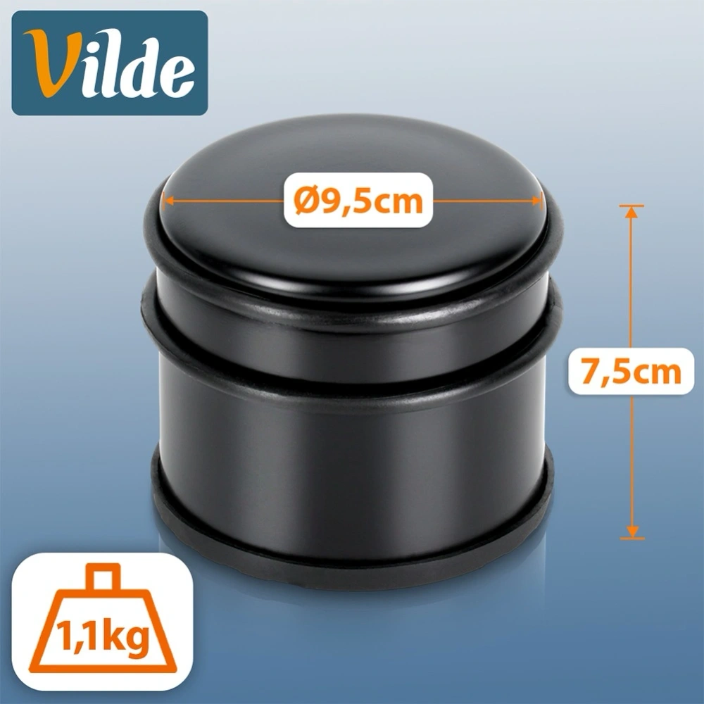 Stoper do drzwi stalowy czarny 9,5 cm