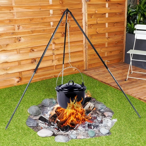 Stojak na kociołek, ruszt grillowy stalowy regulowany trójnóg 150 cm