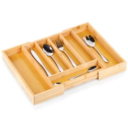 Wkład na sztućce do szuflady rozsuwany bambusowy 28-45x33,5 cm
