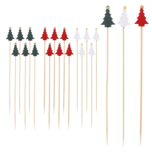 Wykałaczki do przekąsek bambusowe choinka 13 cm 20 szt.