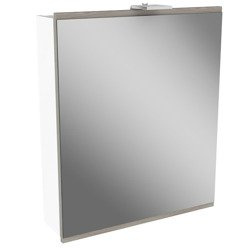 Szafka lustrzana 60 cm z oświetleniem LED biały + szary dąb Lima Fackelmann 84782