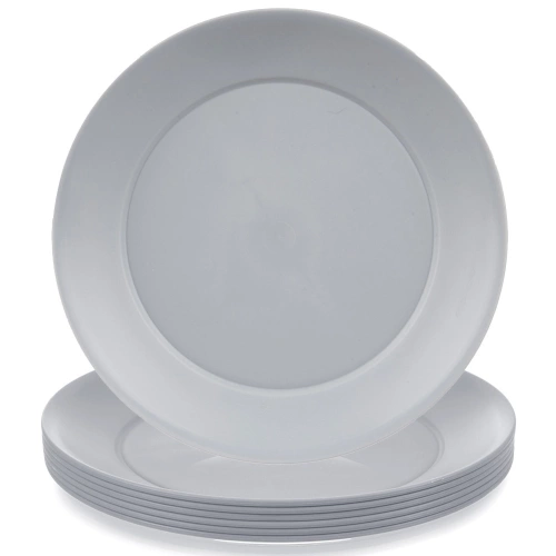 Talerze obiadowe płytkie plastikowe szare SANDY 23,5 cm 6 szt.