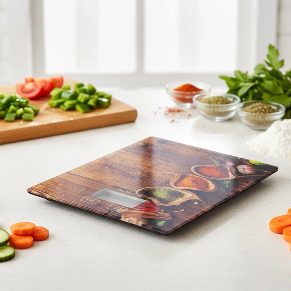 Waga kuchenna szklana elektroniczna płaska 5 kg