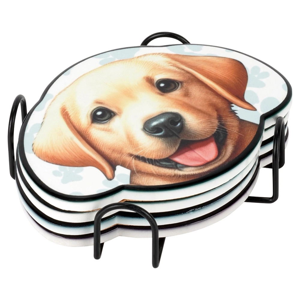 Podstawki pod kubek w stojaku pies 4 szt.