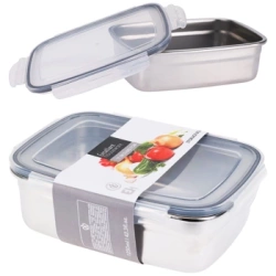Pojemnik na żywność stalowy z pokrywką i uszczelką 1,25 l