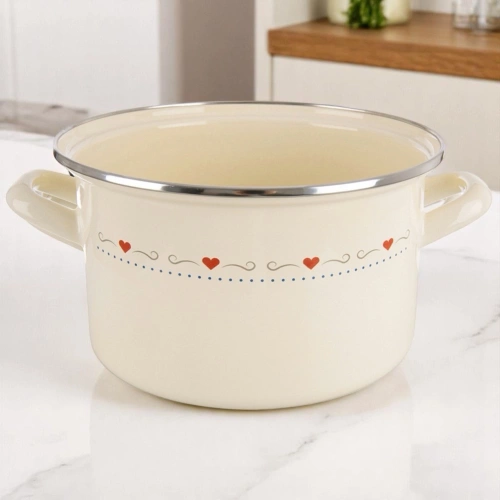 Garnek emaliowany kremowy TONCA 22 cm, 4 l