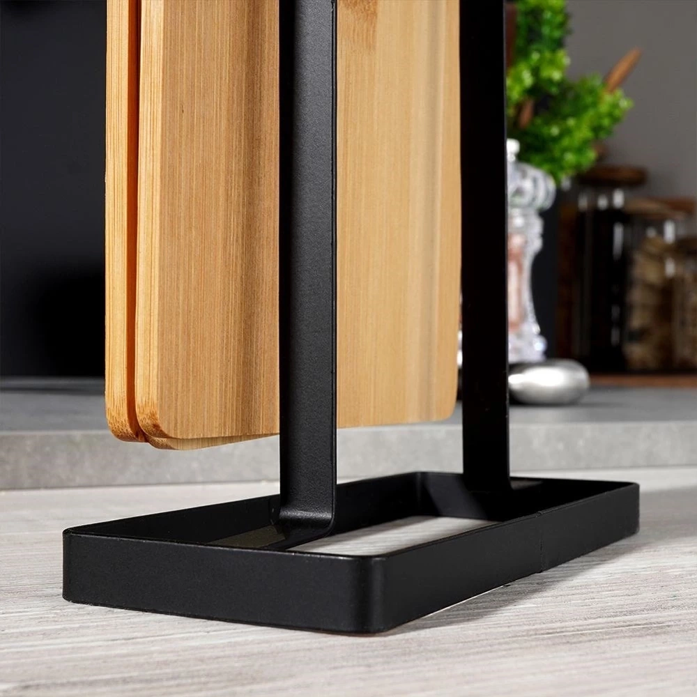 Deski do krojenia bambusowe ze stojakiem 22x14 cm 6 szt.