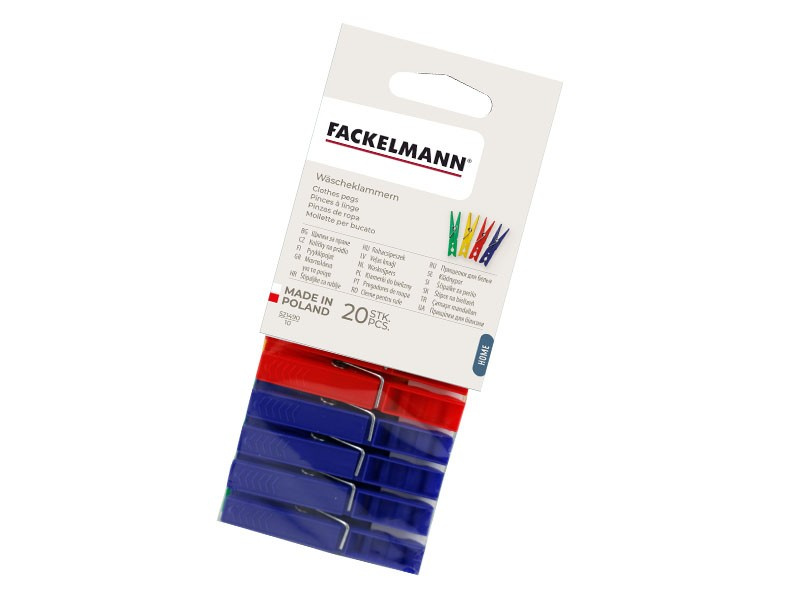 Klamerki na pranie / spinacze do bielizny 20 sztuk Fackelmann 521490