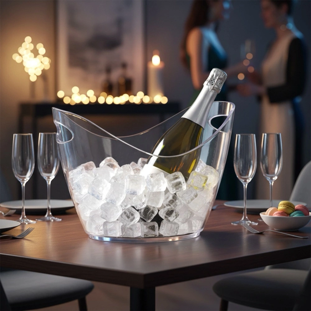 Wiaderko do lodu plastikowe przezroczyste 4 l