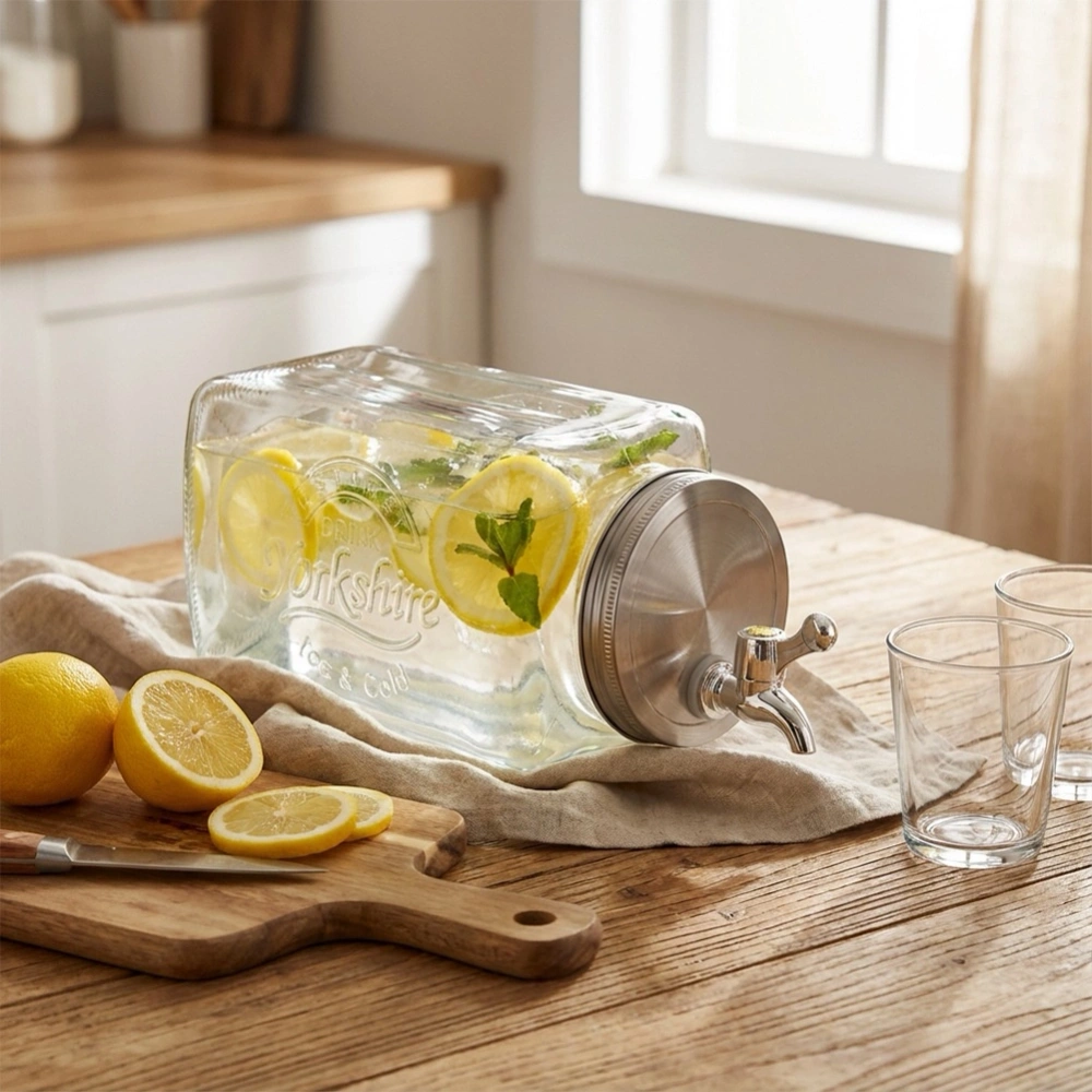 Słój do napojów z kranikiem szklany do lodówki 3,3 l