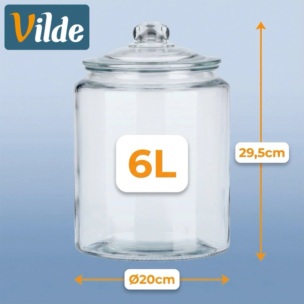 Pojemnik szklany z pokrywką i uszczelką 6 l