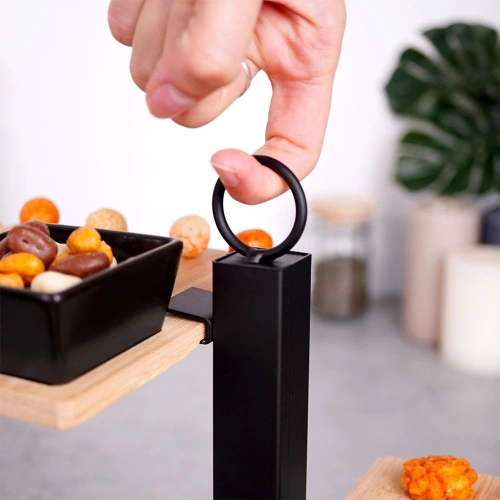 Patera bambusowa 3-piętrowa z miseczką 32x32x26,5 cm