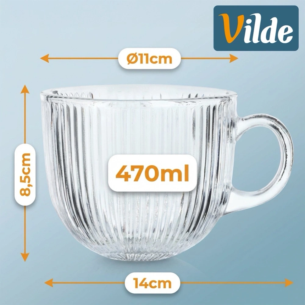 Szklanki do kawy i herbaty 470 ml 6 szt.