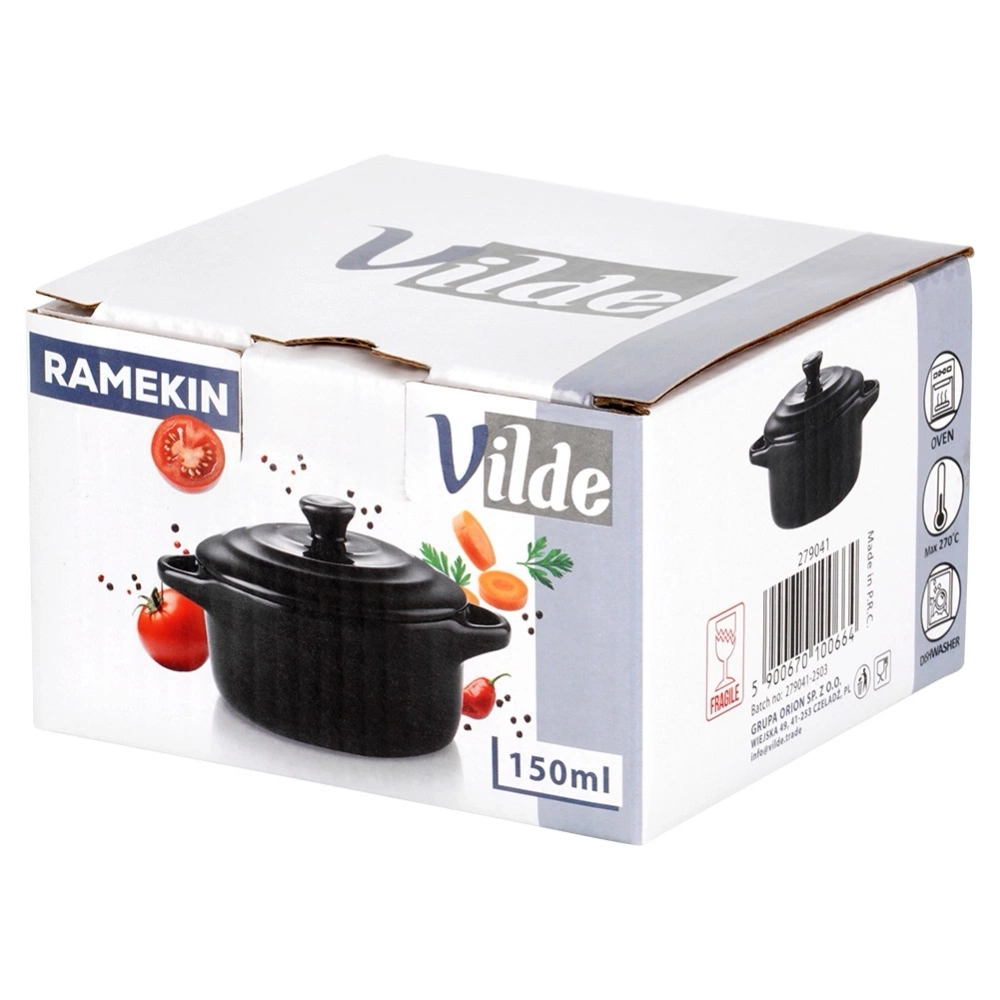 Miseczka do zapiekania porcelanowa z pokrywką 150 ml