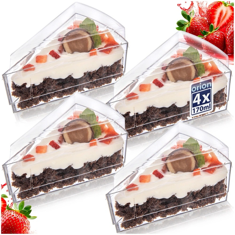 Pucharki na desery, przekąski z pokrywkami 160 ml 4 szt.