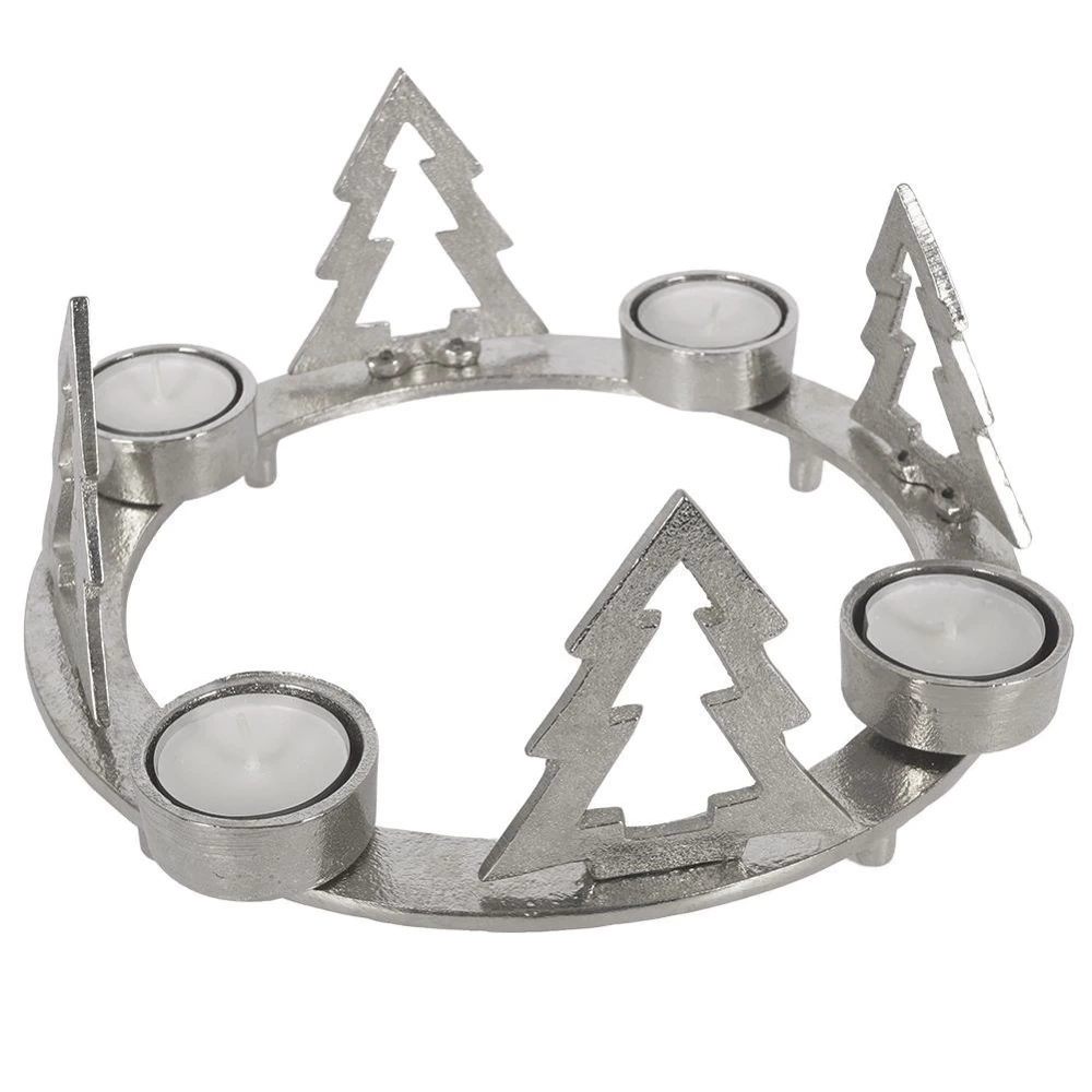 Świecznik aluminiowy na 4 świeczki 25 cm