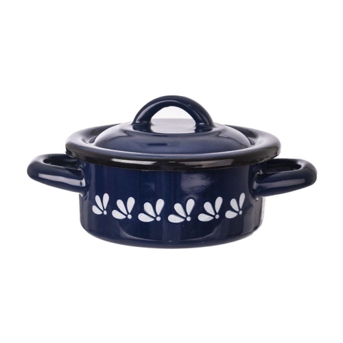 Garnek emaliowany niebieski MODROBILA 12 cm, 600 ml