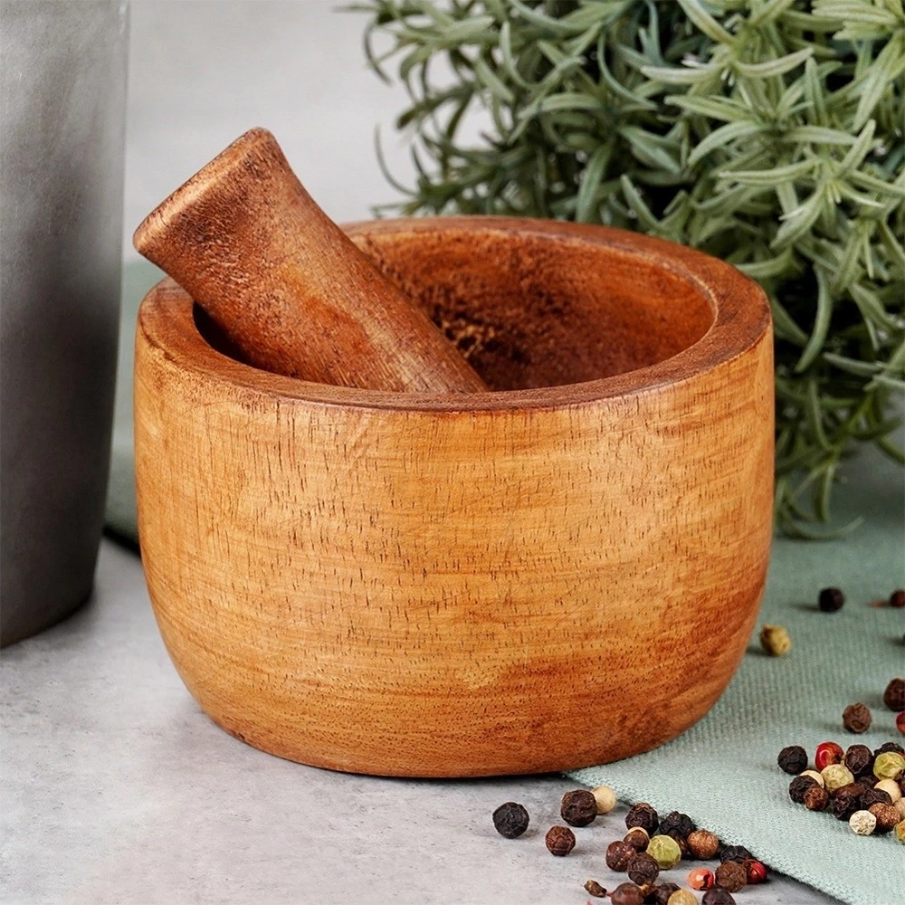 Moździerz do przypraw drewniany