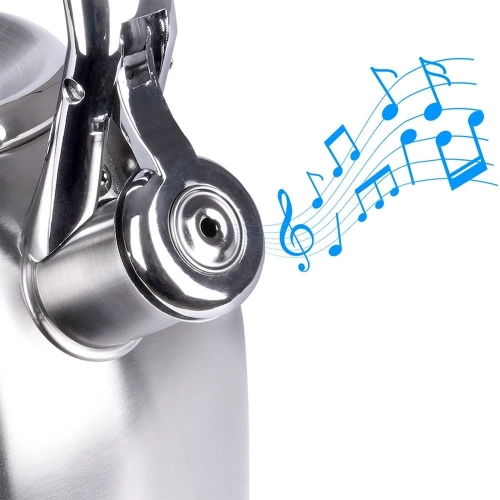 Czajnik z gwizdkiem stalowy srebrny 2 l