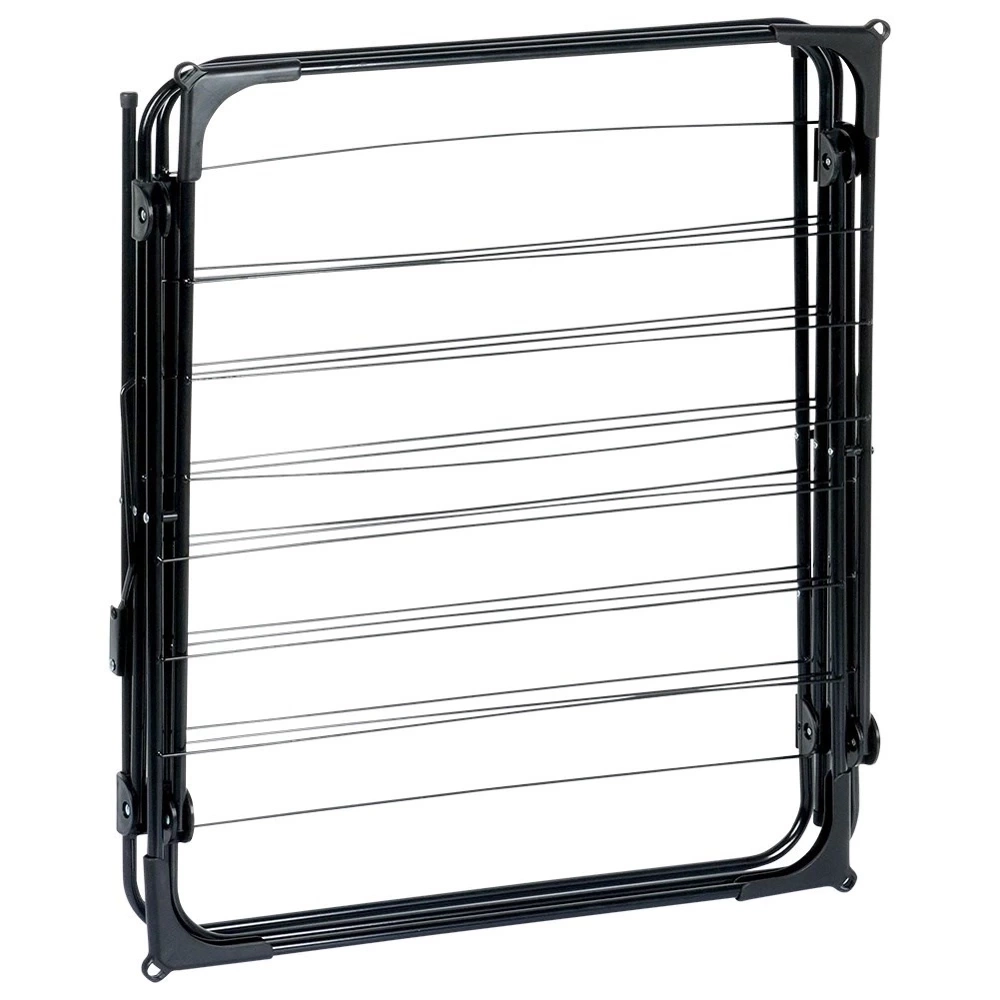 Suszarka na pranie metalowa czarna pionowa 61x58x136 cm