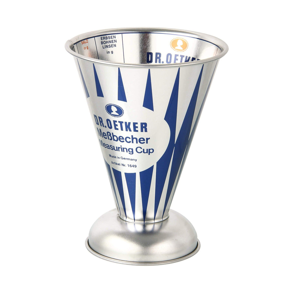 Miarka nostalgiczna 0,5 l z blachy białej Dr. Oetker
