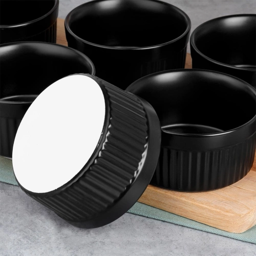 Miseczki do zapiekania ceramiczne czarne 260 ml 6 szt.