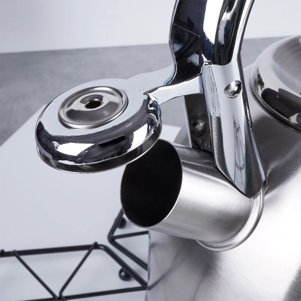 Czajnik z gwizdkiem stalowy srebrny 2 l