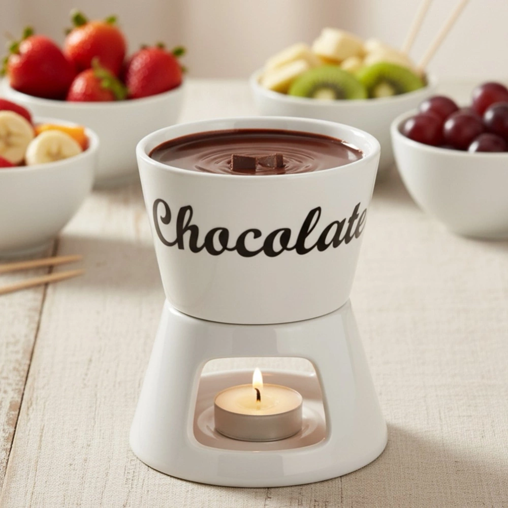 Zestaw do fondue porcelanowy 4 el.