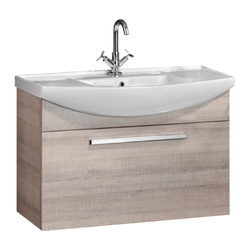 Szafka 98,4 cm z umywalką ceramiczną szary dąb A-Vero Fackelmann