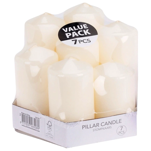 Świece bryłowe białe bezzapachowe 7 szt.