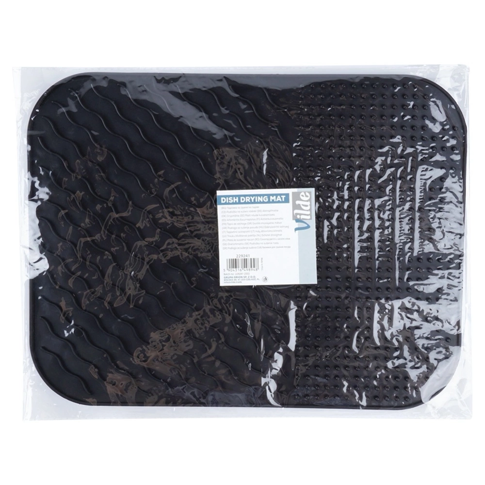 Mata do suszenia naczyń silikonowa czarna 34x26,5 cm