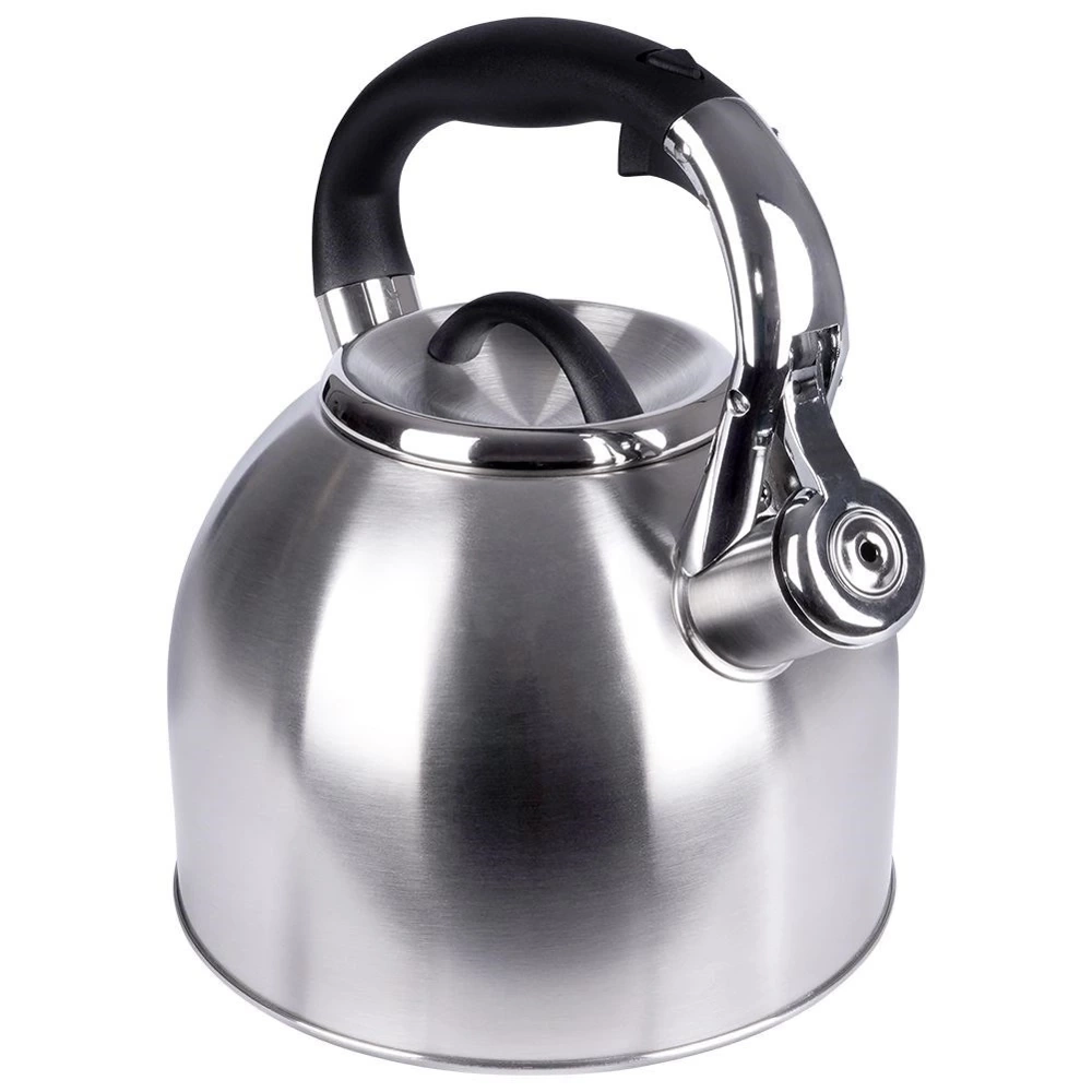 Czajnik z gwizdkiem stalowy srebrny 2 l