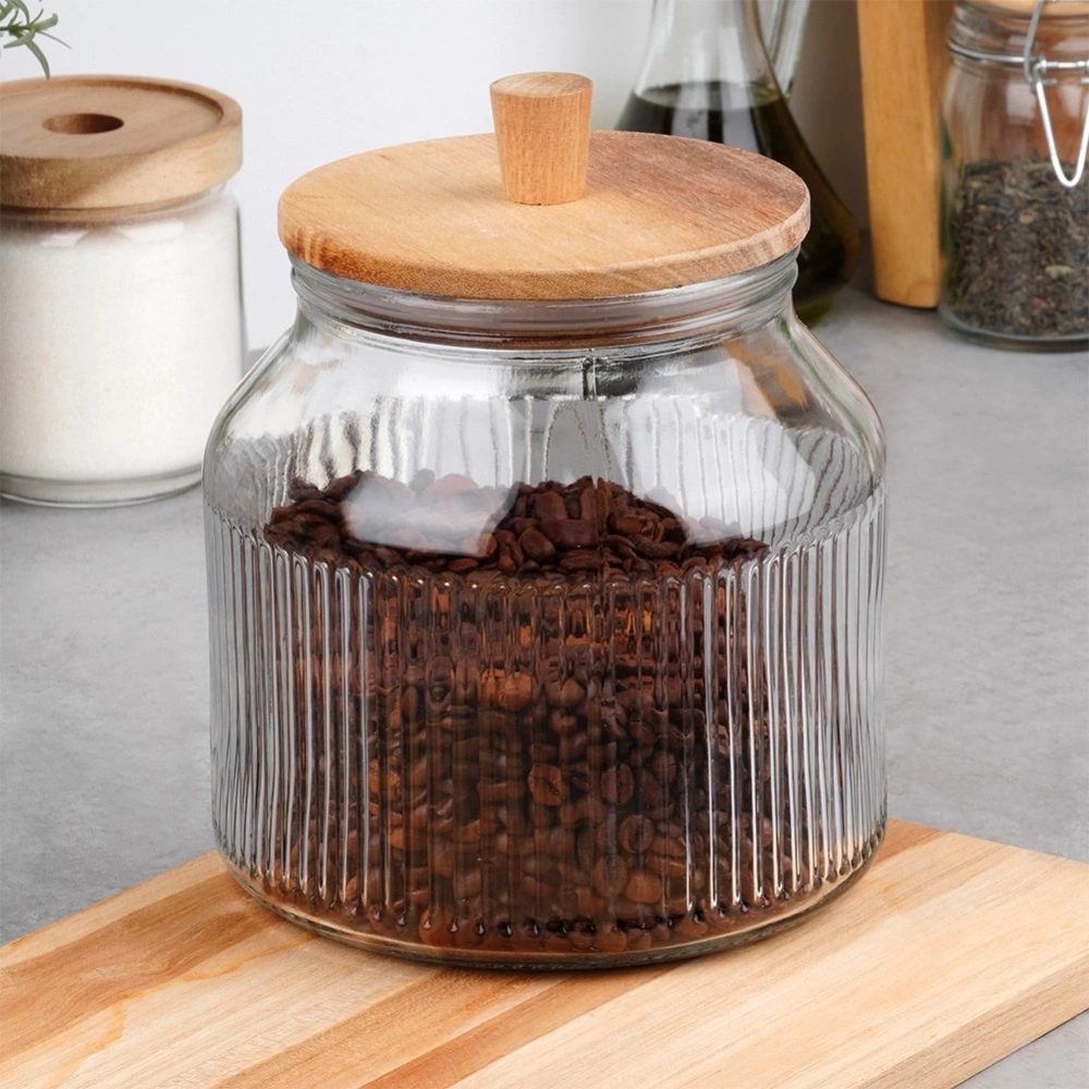 Pojemnik na produkty sypkie szklany z pokrywką i uszczelką 2,2 l