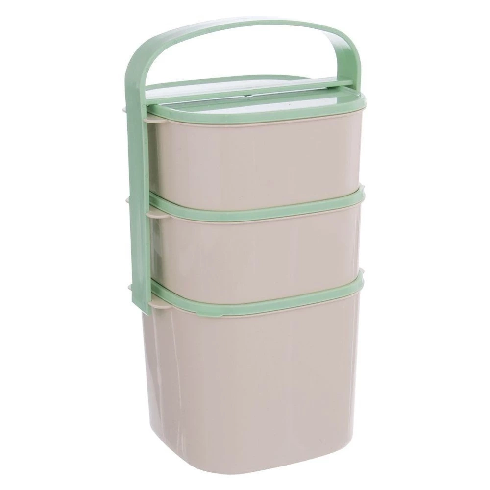 Menażka obiadowa plastikowa 3-poziomowa 2l, 2x1,15 l
