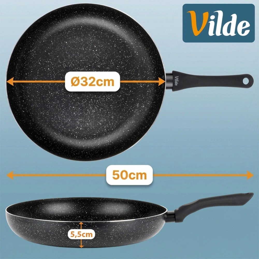 Patelnia granitowa BLACK LINE 32 cm