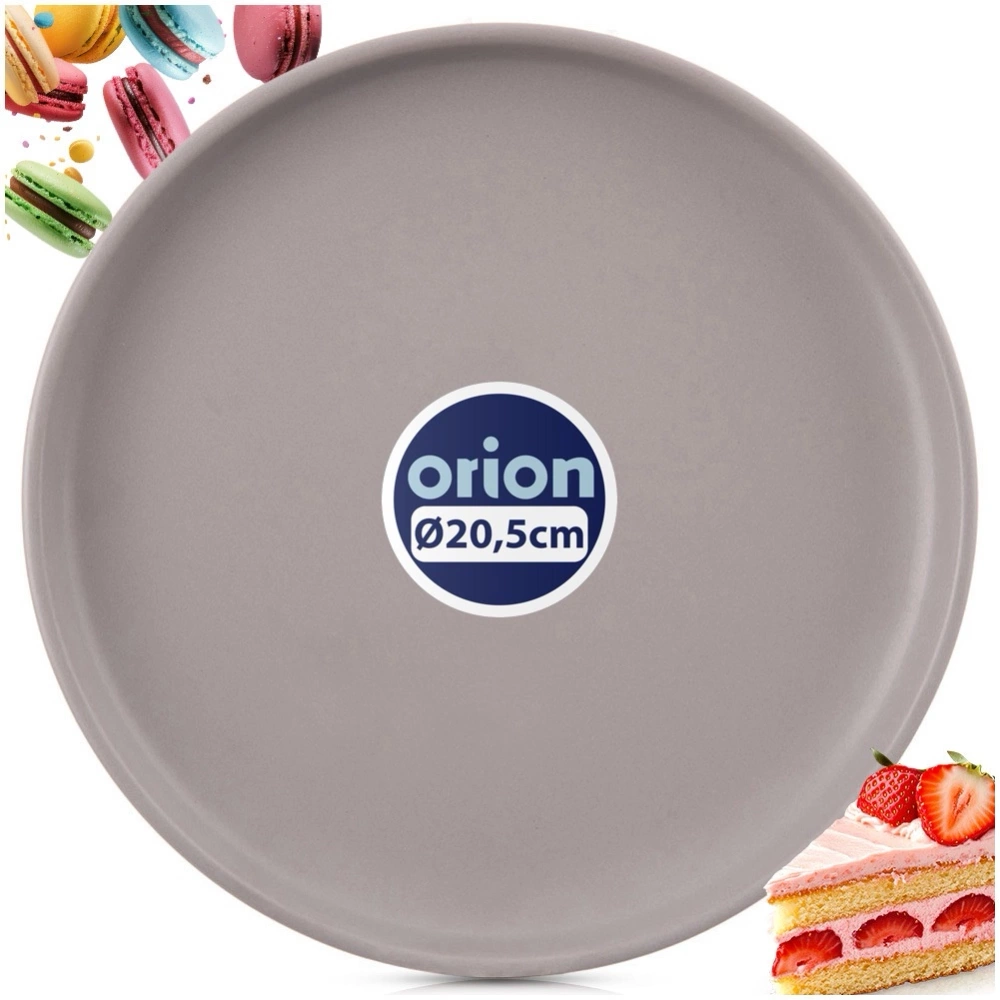 Talerz deserowy ceramiczny szary SKANDI 20,5 cm