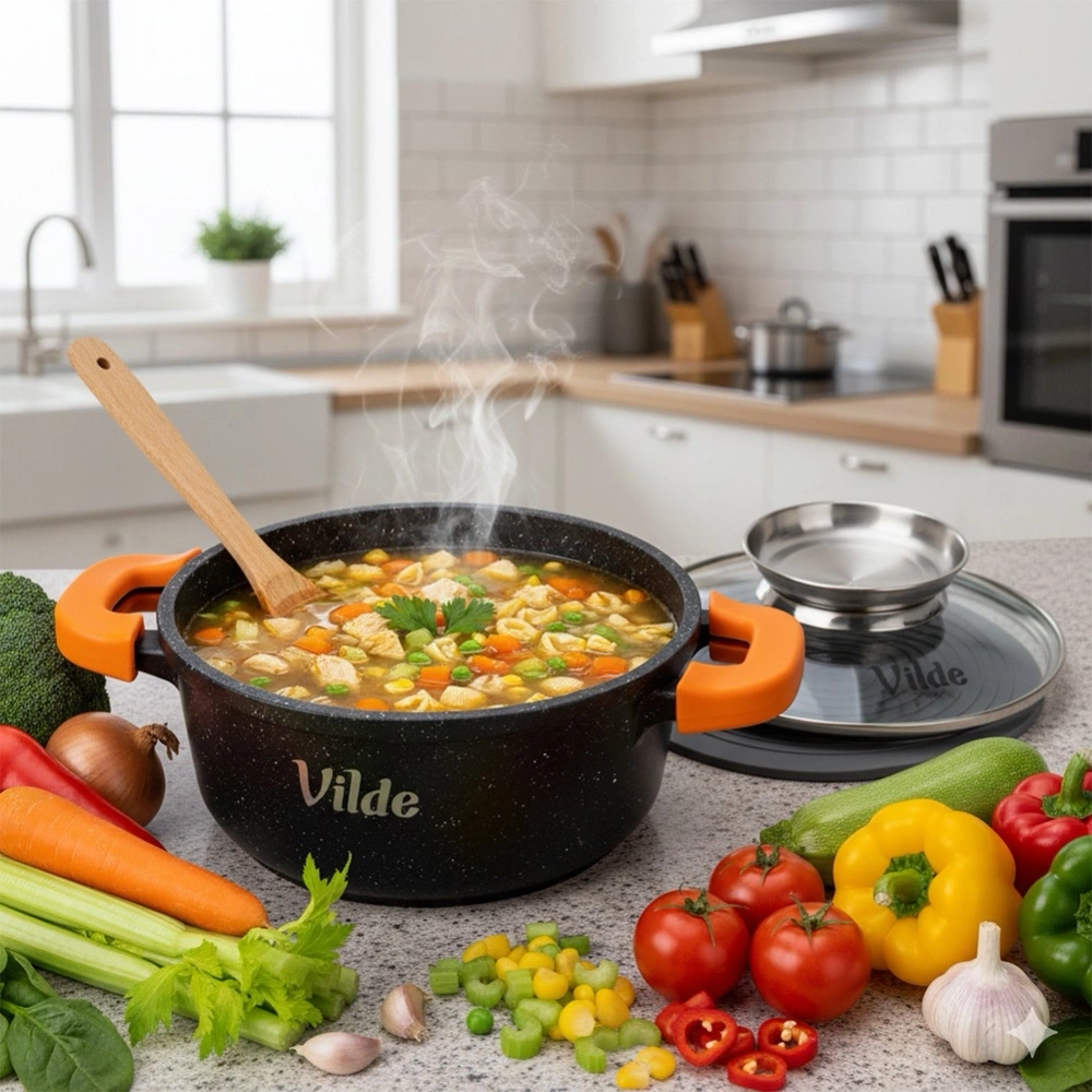 Garnek granitowy ze szklaną pokrywką TERRUNA AROMA 16 cm, 1,2 l