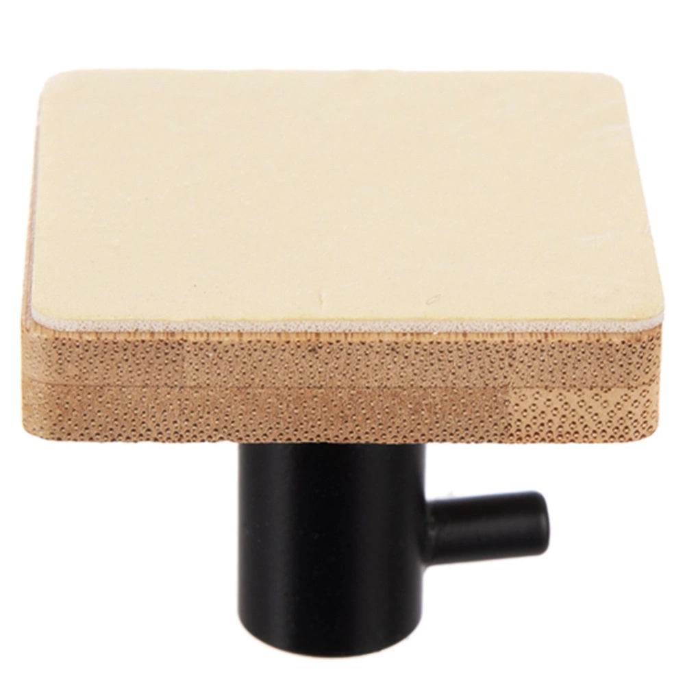 Haczyk wieszak samoprzylepny bambusowy metalowy czarny 4,5x4,5 cm 2 szt.