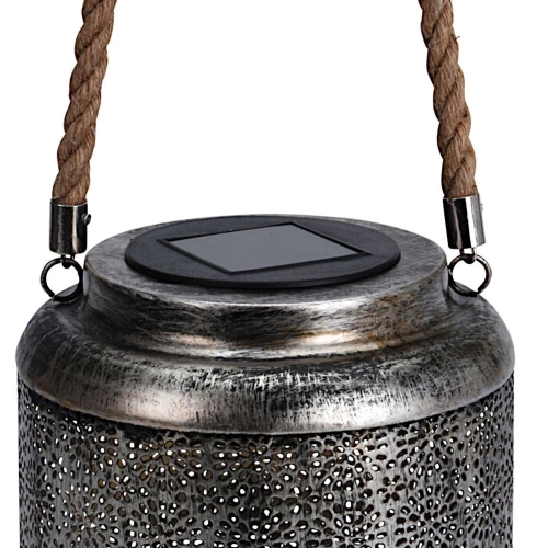Lampion ogrodowy solarny metalowy 19,5 cm