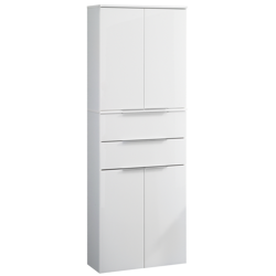 Szafka łazienkowa biała 4-drzwiowa z korpusem z dwóch części Kara