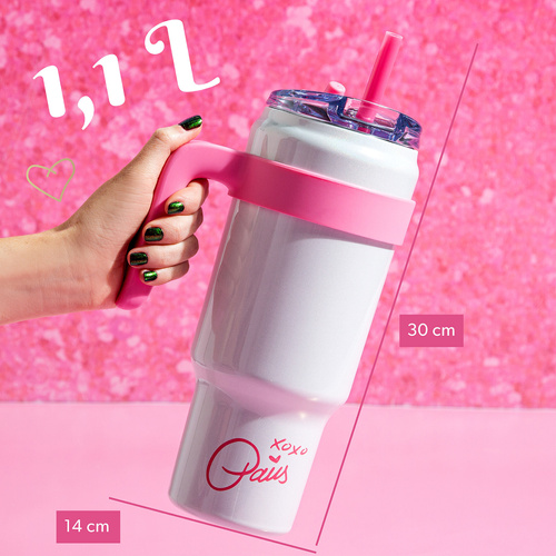 Kubek do napojów 1 L, biały Paris Hilton