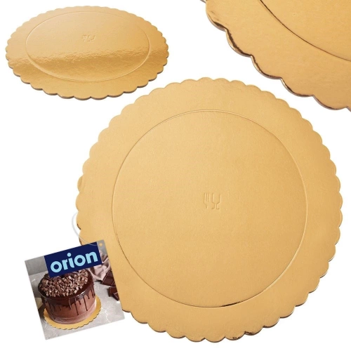 Podkład pod tort, ciasto złoty okrągły 26 cm