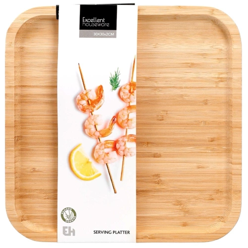 Taca do serwowania bambusowa 30x30 cm