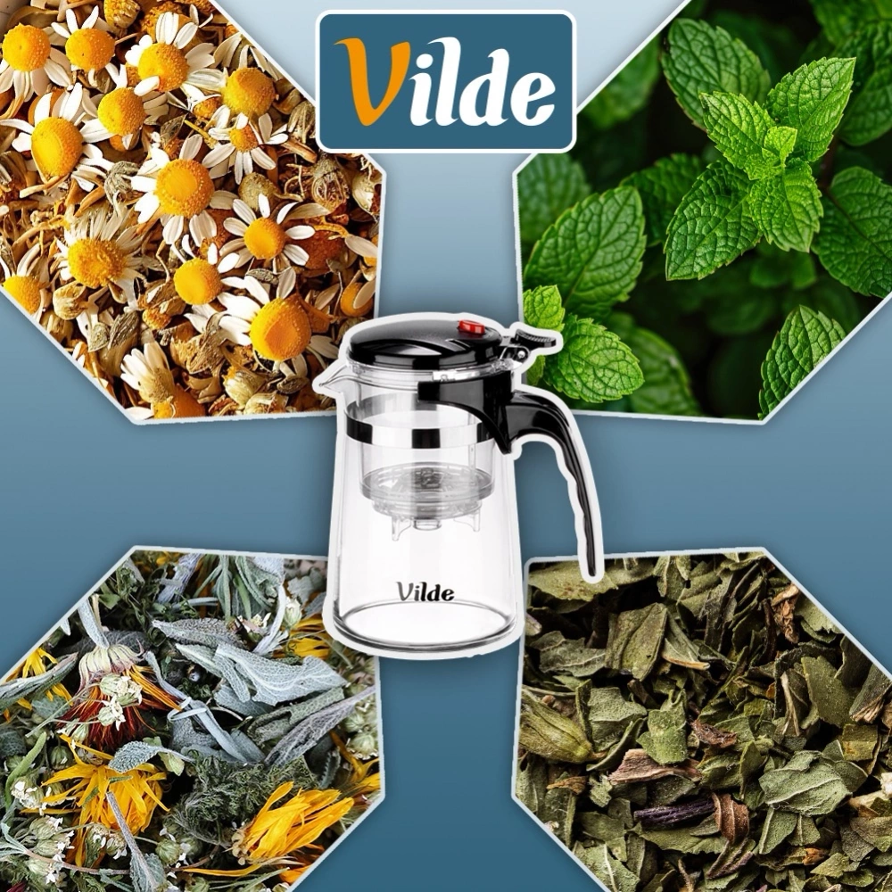 Dzbanek szklany z zaparzaczem spustowym do herbaty 600 ml