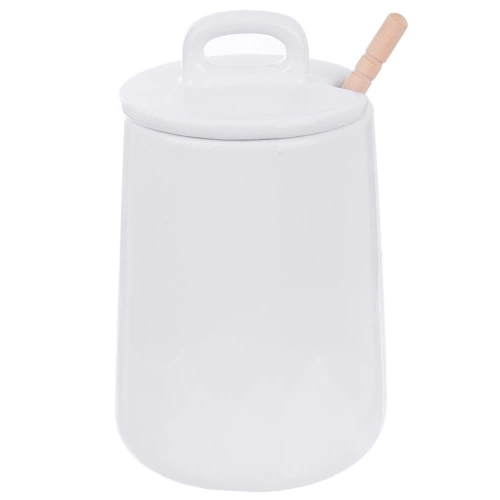 Pojemnik na miód z łyżką porcelanowy WHITELINE 470 ml