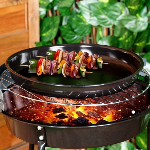 Blacha do grillowania stalowa okrągła czarna 26,5 cm
