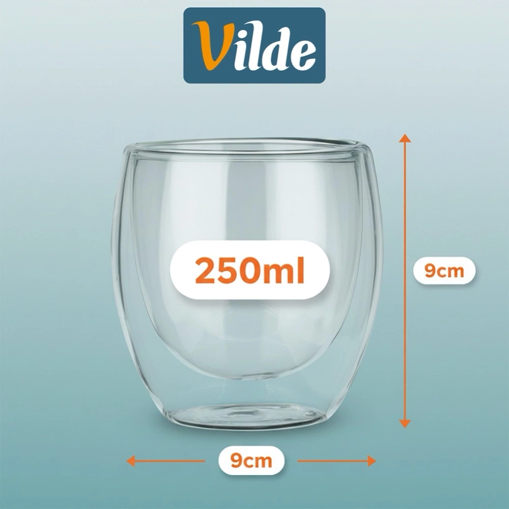 Szklanki termiczne z podwójną ścianką do kawy i herbaty 250 ml 2 szt.