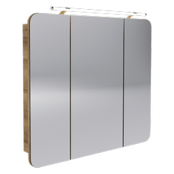 Szafka lustrzana 3D LED 89,9 cm z kolekcji Milano sękaty dąb Fackelmann 84272